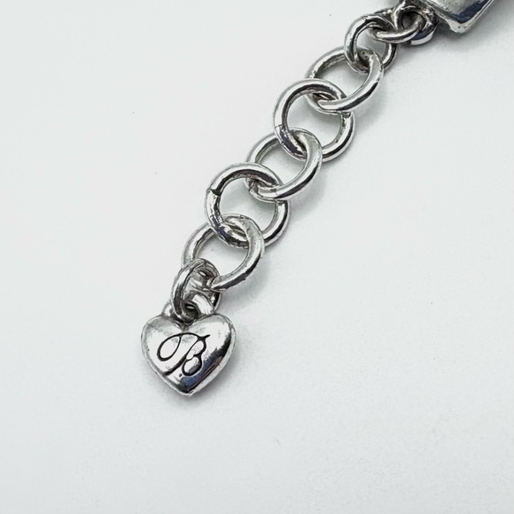 Brighton Black & Silver Tone Floral Block Link Adjustable Bracelet - Picture 6 of 6